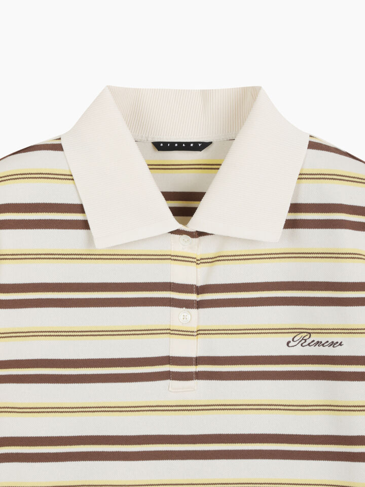 White striped polo - null - Yellow | Sisley K image number 3